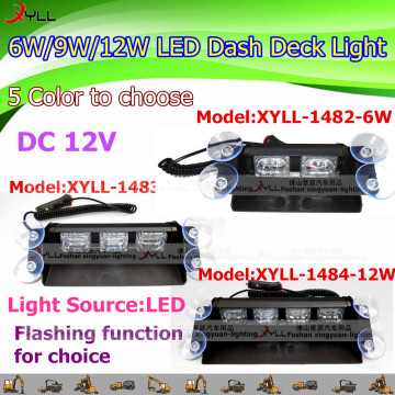 6W/9W/12W LED desh deck Emergency warning light & strobe windows mount light