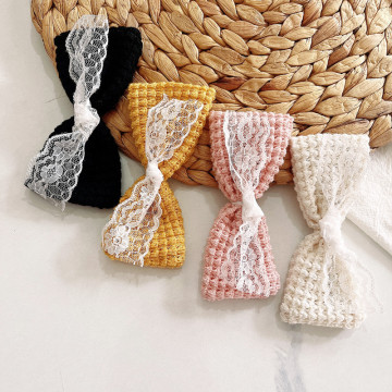 Soft Toddler Headwear: Sweet Newborn Baby Bow Headbands, Waffle Knit, Lace Ruffles, Elastic & Cotton