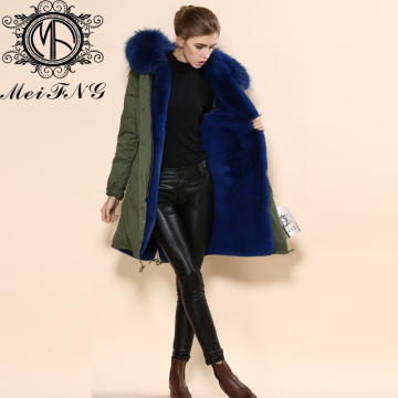 Hot sale rabbit fur coat with raccoon fur collar 2015/Mens fur