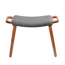 Wooden feet leather or Cotton linen lounge stool