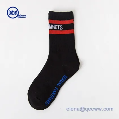 men's striped tube knee socks cotton mid calf over knee socks