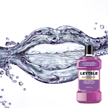 2021 Most Popular Private Label OEM Natural Organic 250ml Portable Teeth Whitening Fluoride Blueberry Mouthwash