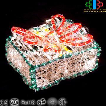3D LED gift box motif light