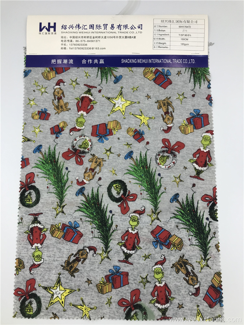 Knitted Fabric Christmas Pattern T/SP Polyester Fabrics