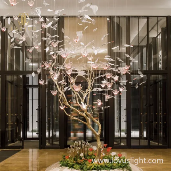 Peach tree shape chandelier Shopping mall hotel banquet hall chandelier High luxury custom project chandelier