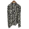 Ladies Beige Black Abstract Printed Blouse