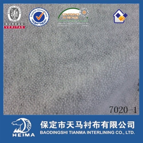 100% polyester double dot nonwoven interlining enzymed washing 7020-1