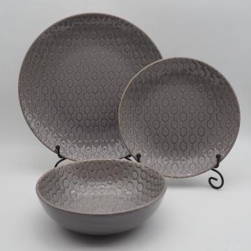 Avrupa Stoneware yemek setleri, antika taş eşya yemek setleri, taş yemek takımı setleri renk sırlı