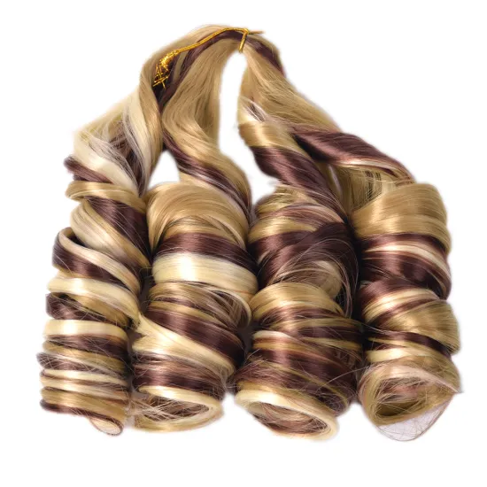 Cheap Customized French Curl Wavy Silky Pony Style Curly Spiral Curl Attachments Synthetic Hair Extensions Crochet Hair Braids