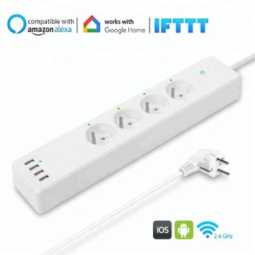 WiFi smart socket with 4 FR AC outlets and 4USB