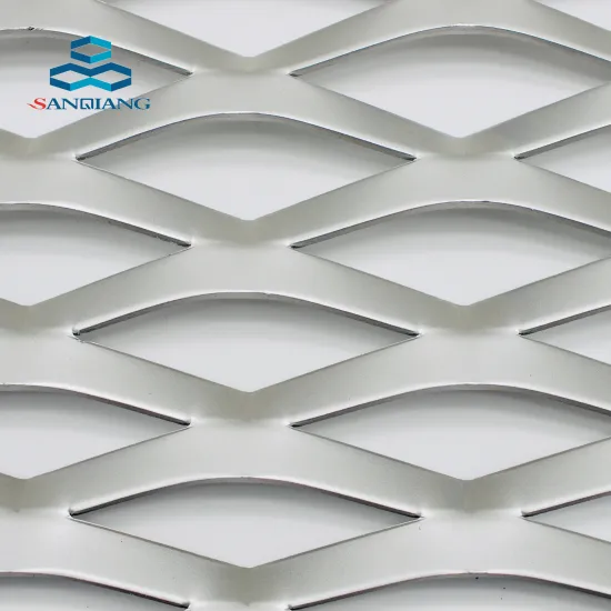 Long-Warranty Powder-Coated Aluminum Expanded Metal Mesh Facade Cladding for Sunscreen and Decorative Purposes