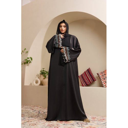 سرآستین دوزی مشکی عبای باز