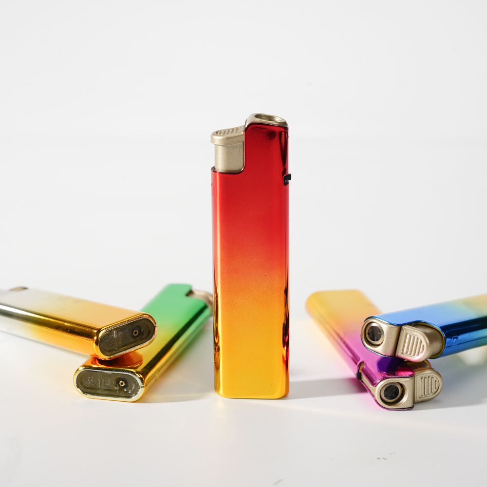 Windproof Gradient Electroplated Metal Cover Piezo Lighter