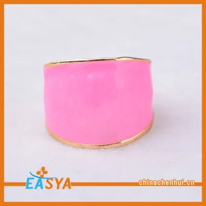 2015 Wholesale Jewellery Wide Enamel 14K Gold Ring Design