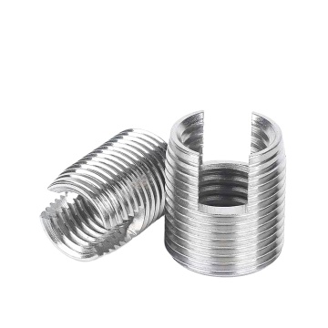 M6 Stainless Steel Self-Tapping Insert 302 Slotted Type for Zinc Plated Carbon Steel Brass Material Box Packing M10 Thread Size