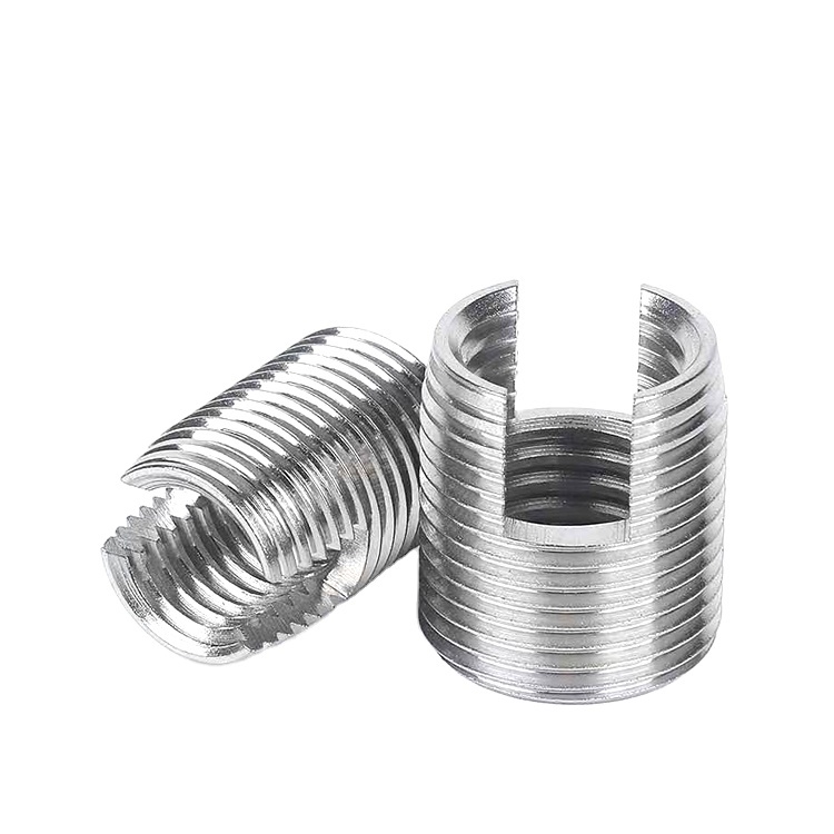 M6 Stainless Steel Self-Tapping Insert 302 Slotted Type for Zinc Plated Carbon Steel Brass Material Box Packing M10 Thread Size