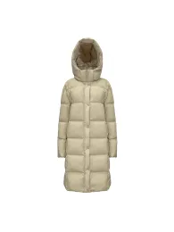 Women's khaki long down jacket