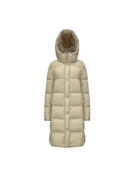 Women's khaki long down jacket