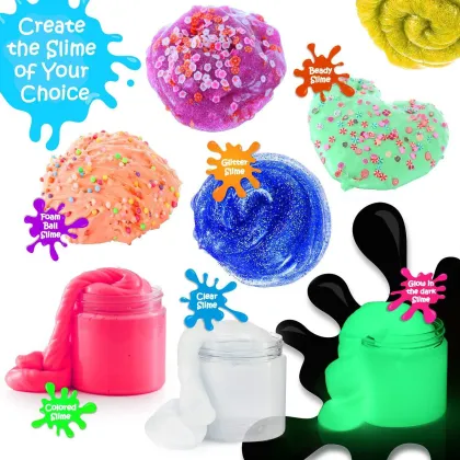 Best Gift for Girls: 24 Colors DIY Handmade Slime Making Kit - Safe, Non-Toxic, Crystal Mud Slime, Glowing Playdough for Kids