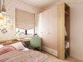 Dormitorio infantil personalizado rosa y verde claro
