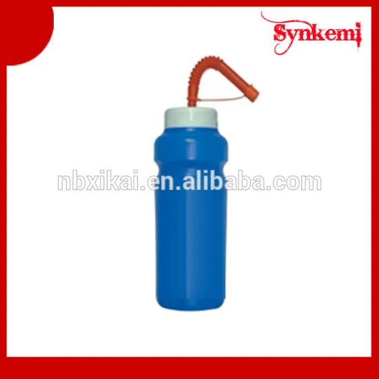 600ml PE empty water bottle with straw