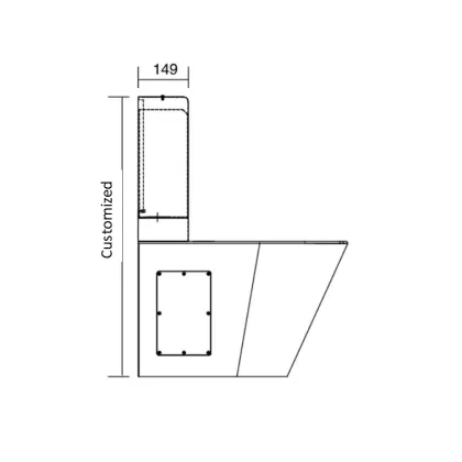 Gold Stainless Steel Elongated Oval Toilet