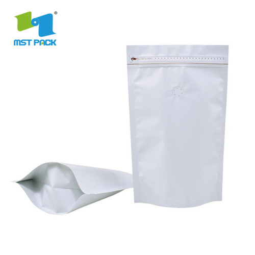 saco de embalagem de esfoliante de café branco biodegradável