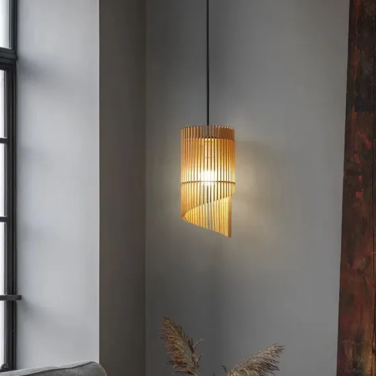 Wooden Pumpkin Lantern Tea Room: Vintage Chandelier in Pastoral Zen Style