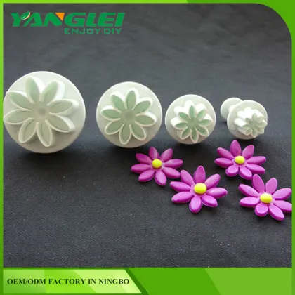 3pcs set fondant sheeter Bellis perennis shaped plunger cutter