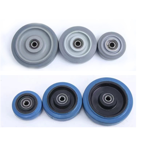 Elastic rubber casters wheel for trash can