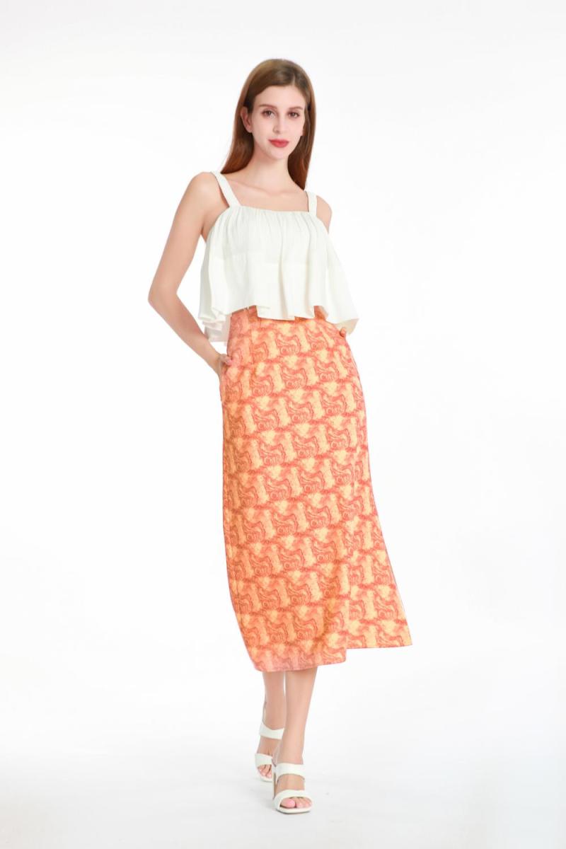 Printed Midi Tube Skirt