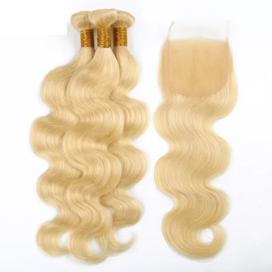 100% Original Li&queen Brazilian Body Wave Human Hair 613 Bundles With Closure