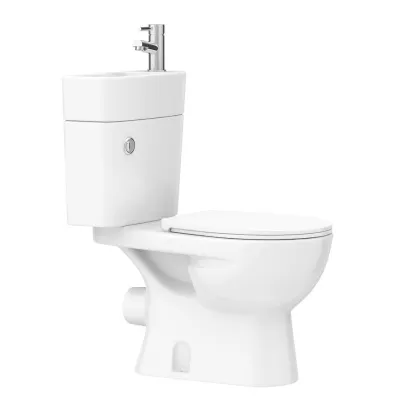 Combi Toilet Bowl with Wash Basin - 2 in 1 Public Toilet Set