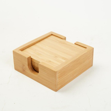 Bamboo Coaster Set with Holder - Wholesale Customized Options