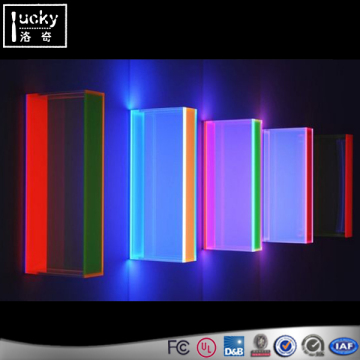Wall hanging led acrylic box colorful display for advertising lighting