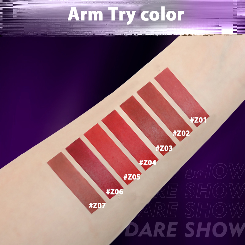 New Process Design Slim Lipstick Trendy Microscopic carvings Lip Makeup Purple Violet Tube Matte Lipstick