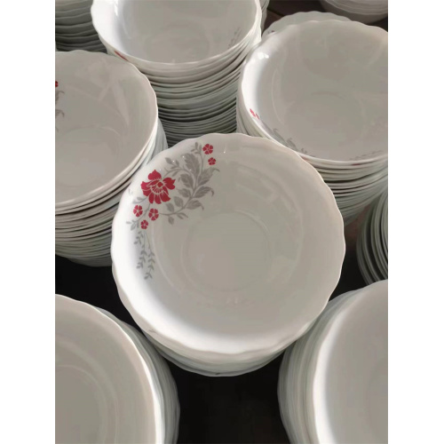 51 PCs Anti-gebrochenes Opal-Glas-Print-Dinnerteller