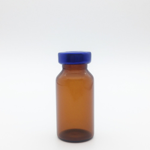 Flacons de sérum stériles ambre de 8 ml, bouchon bleu