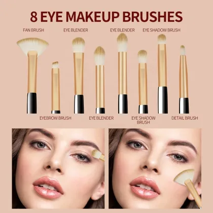 MAANGE 10pcs Large Face & Fine Eye Makeup Brush Set - Eco Cosmetics