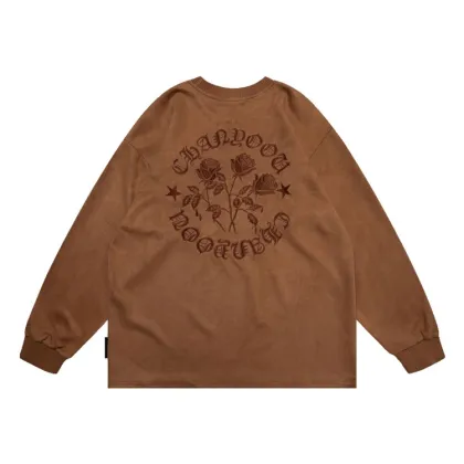 Couple autumn rose letter sweater crew neck sweater