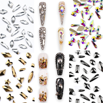 Qiao 100pcs strass de forme colorée pour décorations d'art nail
