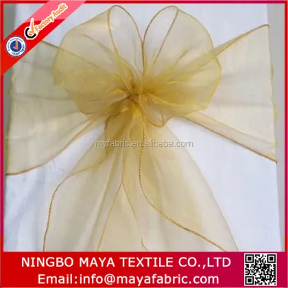 Affordable Gold Organza Chair Sashes for Weddings: Bulk Options Available