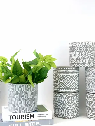 Round Modern Ceramic Flower Pot for Home Decor