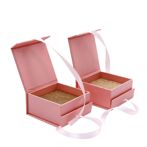 Pink Ribbon Box Custom Jewelry Earring Packaging