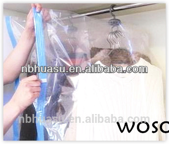 pa/pe hanging vacuum storage bag for clothes