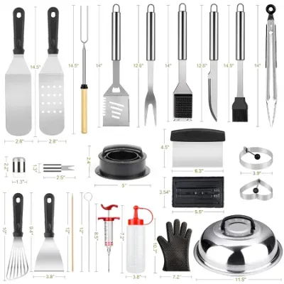 BBQ Accessories Professional Kit 135 PCS Griddle Grill Tools Set for Camp Chef