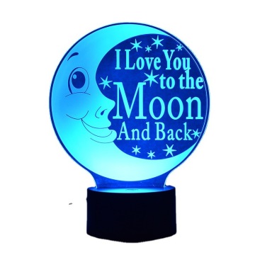 3D Moon Lamp: Acrylic Table Desk Christmas Lamp for Room Decor and Kids' Night Light