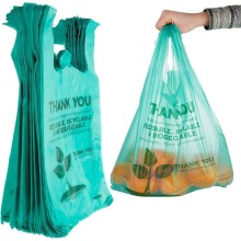 Grocery Transparent Resealable Pouch Grocery T Shirt Food Packing Polythene Bags