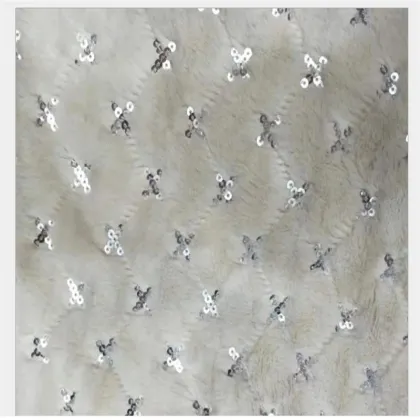 100% polyester PV bear cloth velvet sequin fabric