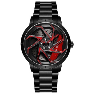 Japan Quartz Men's Sports Watch with Stainless Steel Band and Rotating Bezel